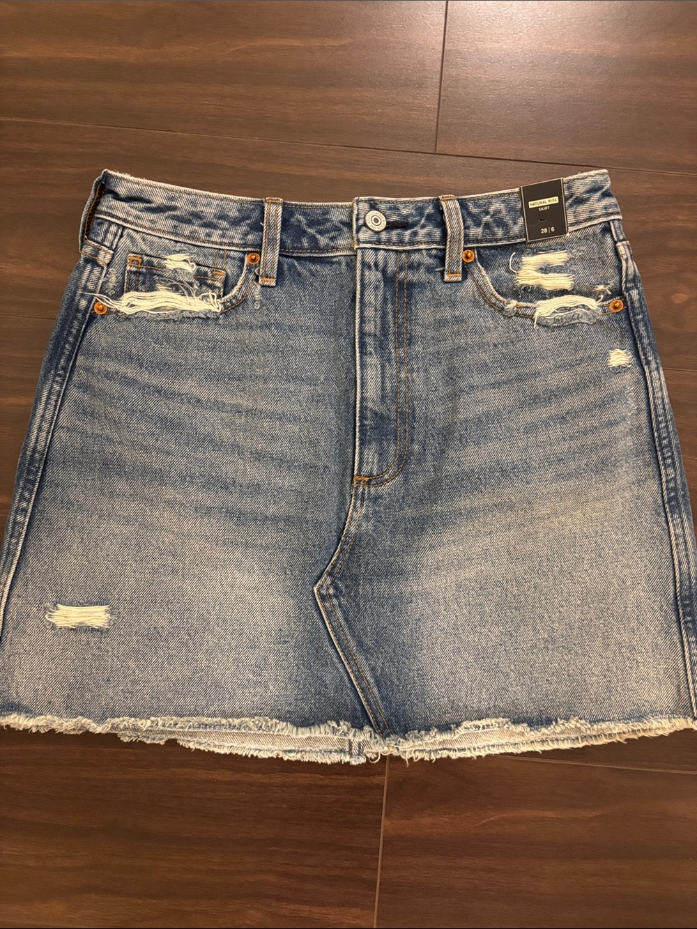 Abercrombie & Fitch Denim Distressed Skirt